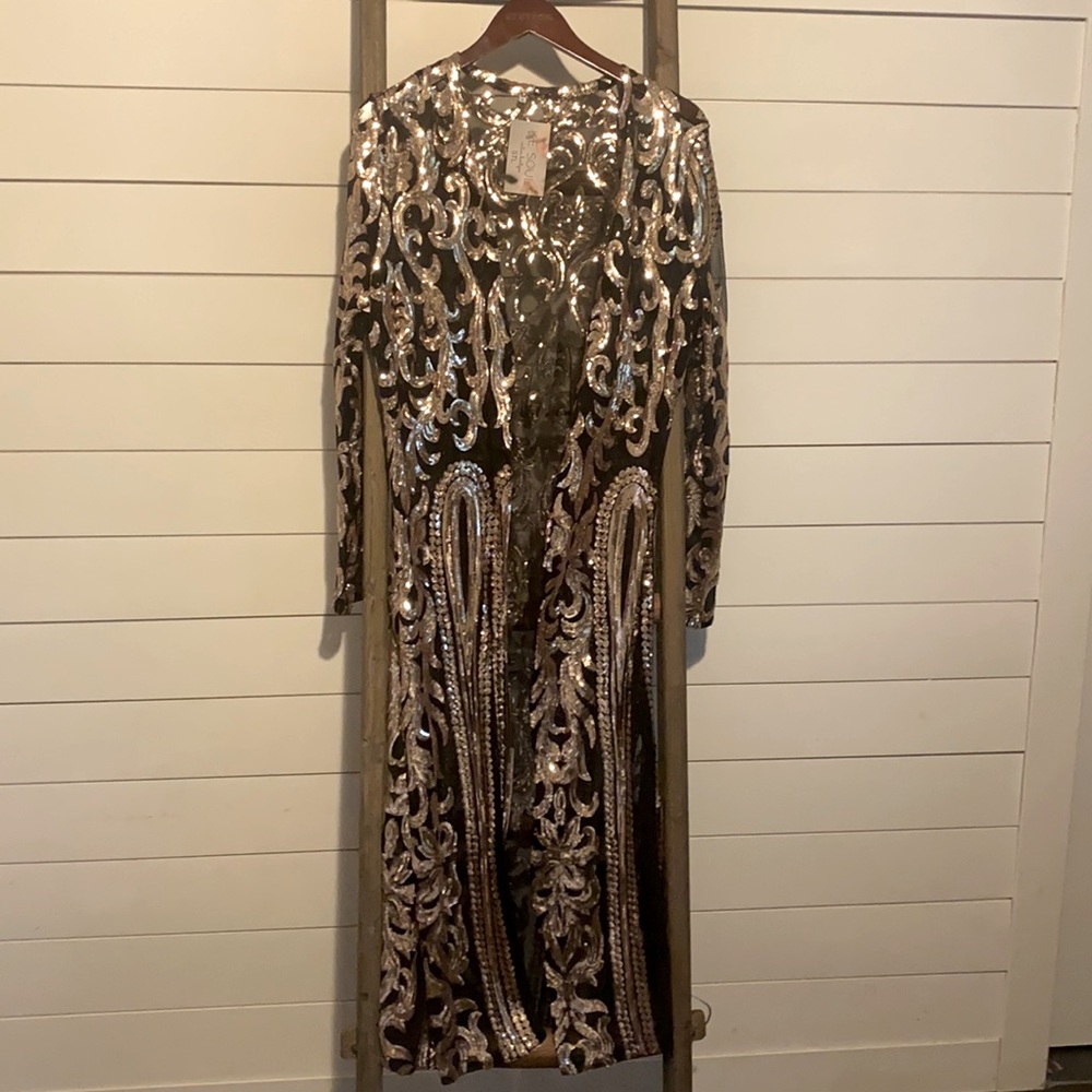 KE Soul boutique sparkle lace cardigan